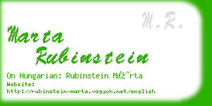 marta rubinstein business card